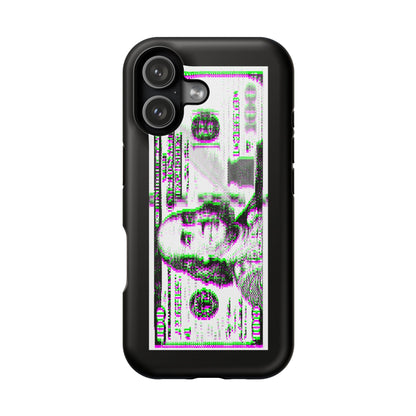100 Dollars Bill - Green/Magenta Glitch - Magnetic Phone Case