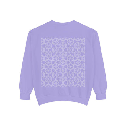 Garment-Dyed Sweatshirt with Elegant Floral Design, Cozy Unisex Sweater, Fashionable Casual Wear, Gift for Her, Perfect for Spring Style