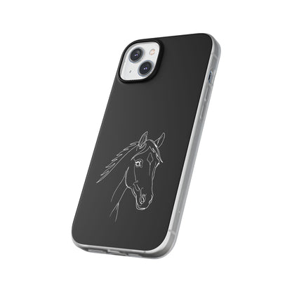Horse Portrait Sketch - Flexi Phone Case