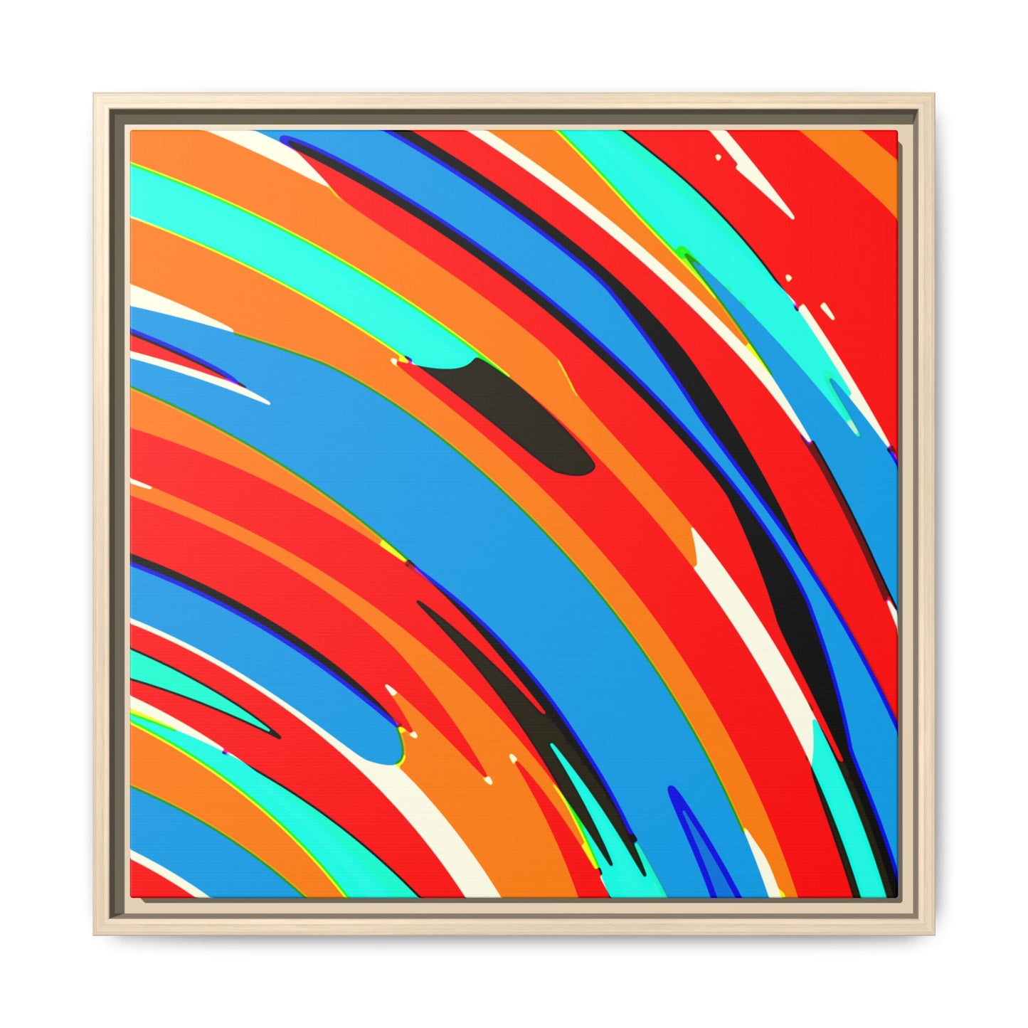 Abstract Rainbow Swirl Arc - Framed Canvas