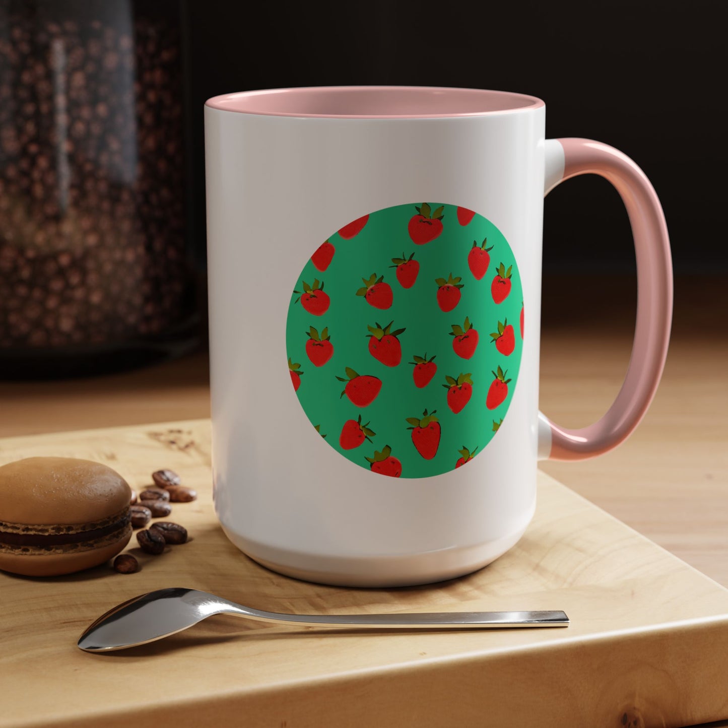 Strawberry Pattern - Color Accent Mug