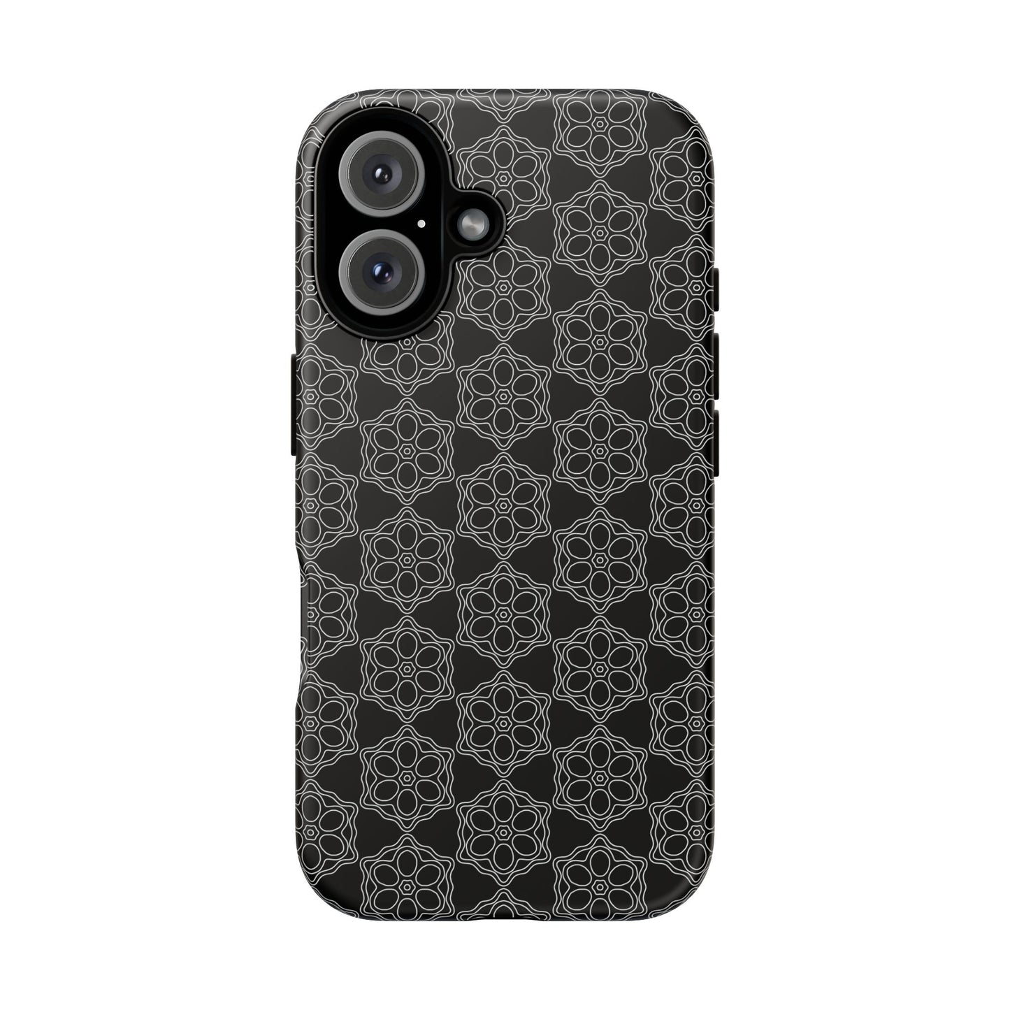Geometric Pattern Phone Case, Dark Floral Case for Tough Protection, Stylish Smartphone Accessory, Gift for Tech Lovers, Trendy Mobile Cover