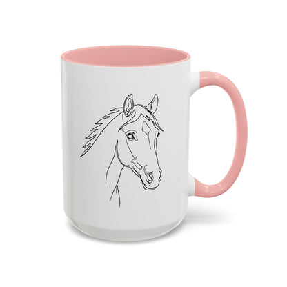 Horse Portrait Sketch - Color Accent Mug