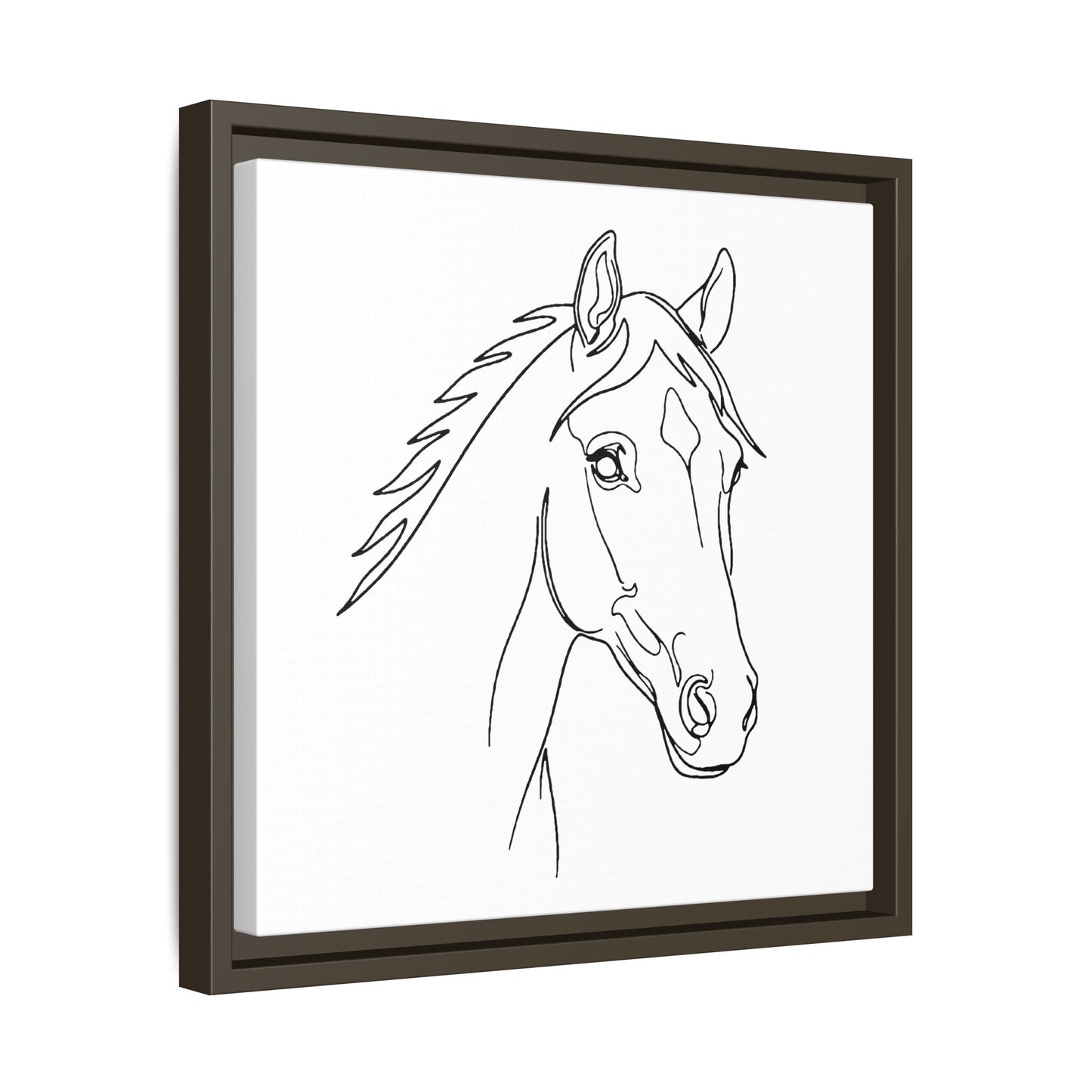 Horse Portrait Sketch - Framed Canvas