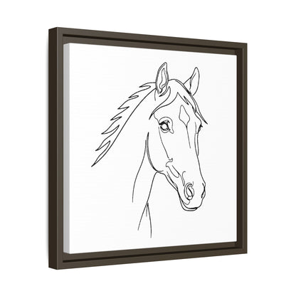 Horse Portrait Sketch - Framed Canvas
