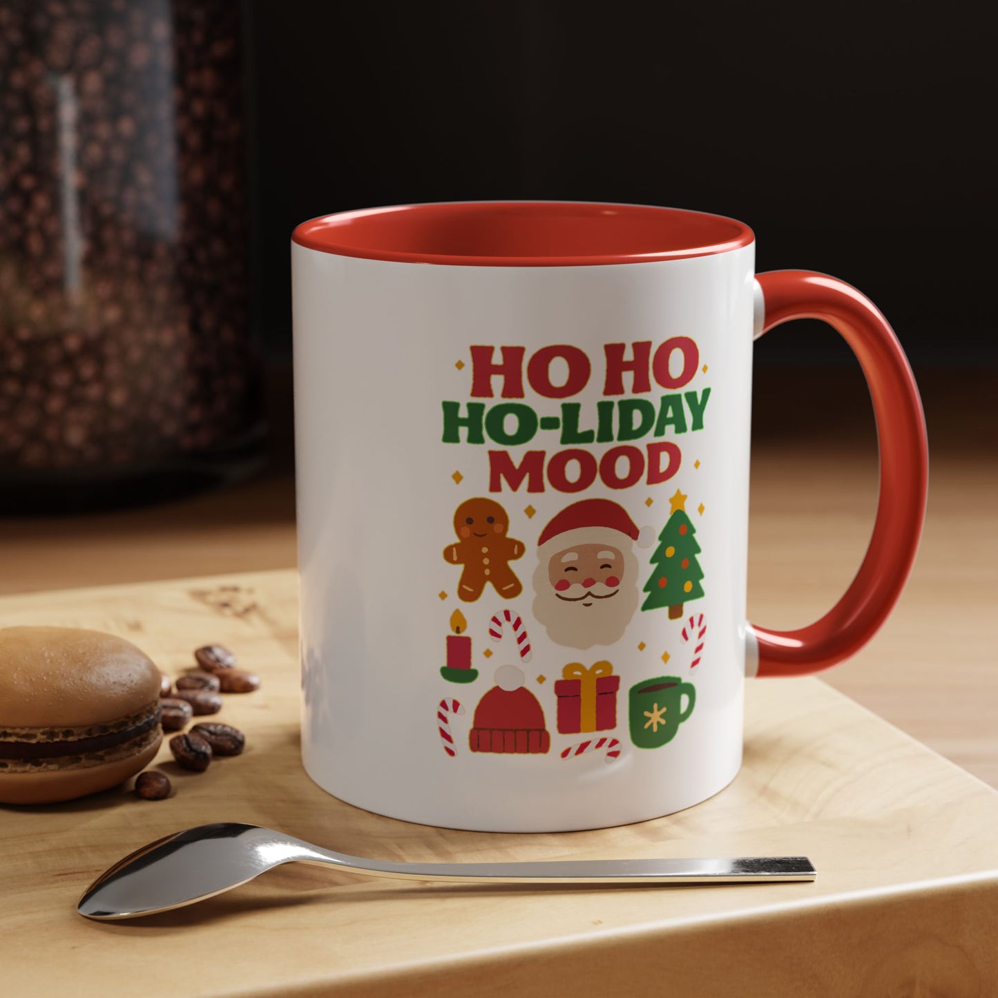 Festive Holiday Coffee Mug, Christmas Gift Mug, Fun Seasonal Drinkware, Ho Ho Ho-liday Mood, Cozy Hot Beverage Cup, Unique Gift Idea