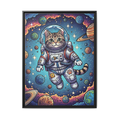 Astronaut Cat - Framed Canvas