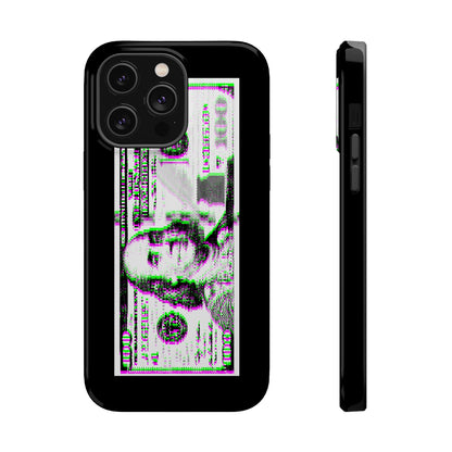 100 Dollars Bill - Green/Magenta Glitch - Magnetic Phone Case