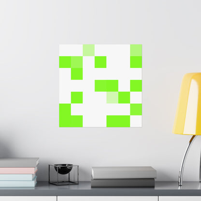 Lime Green Pixel Grid - Poster