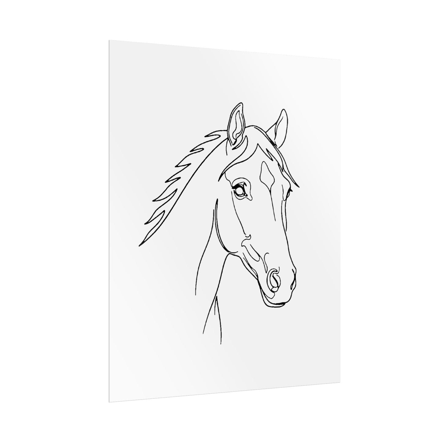 Horse Portrait Sketch - Rolled Poster