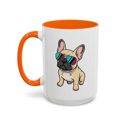 French Bulldog with Sunglasses - Color Accent Mug