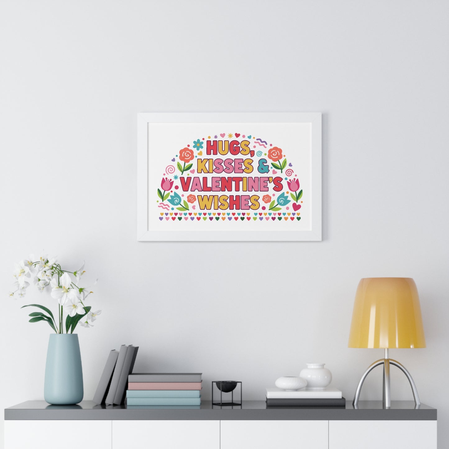Hugs, Kisses & Valentine's Wishes - Framed Poster