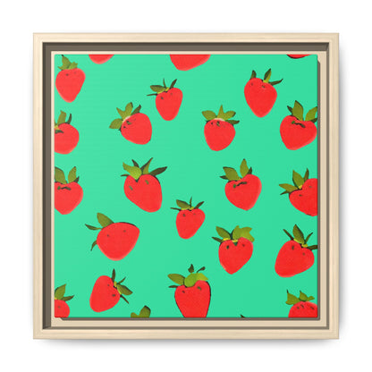 Strawberry Pattern - Framed Canvas