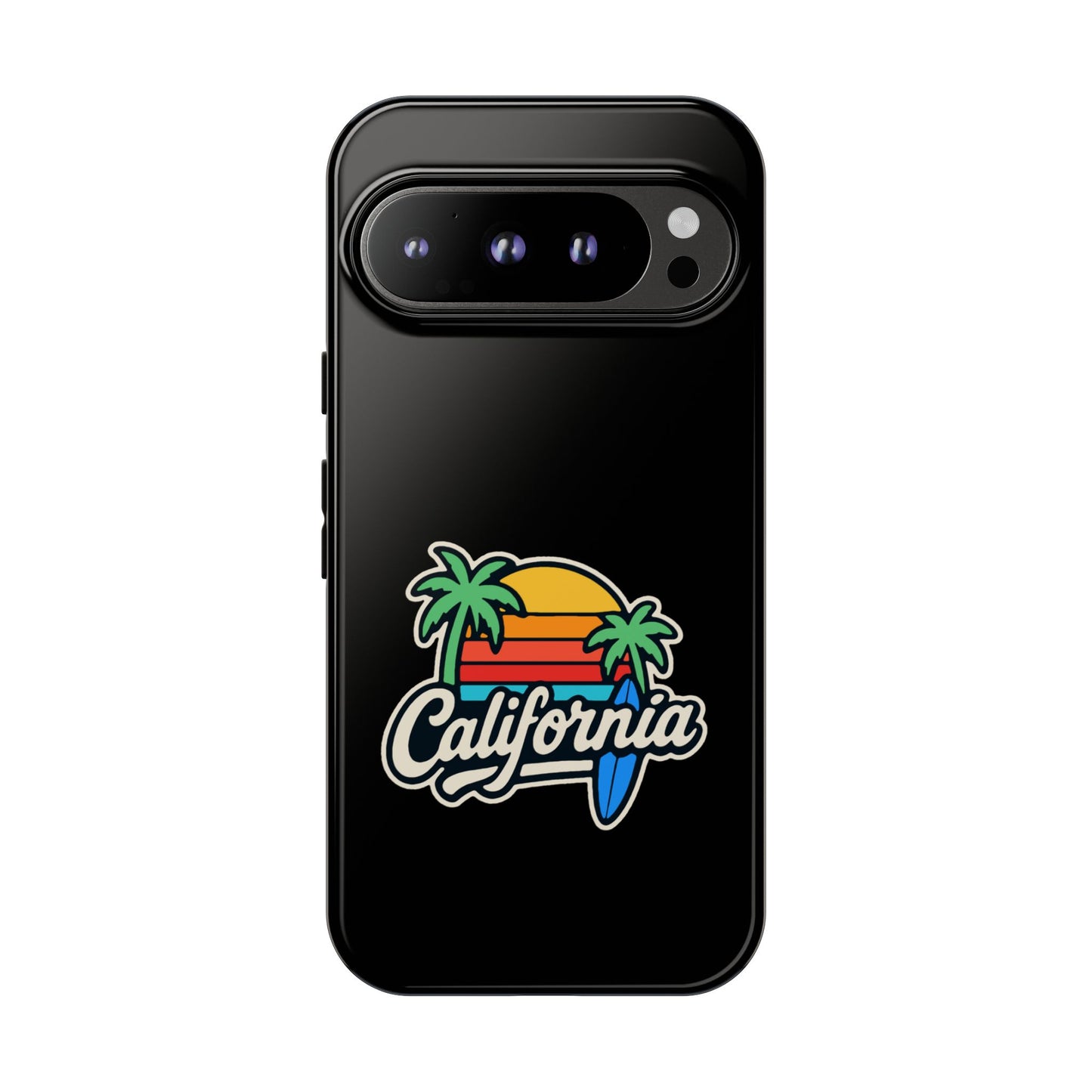 California Sunset Phone Case, Tropical Cell Phone Cover, Beach Lover Gift, Summer Vibes Accessory, Surfing Decor, Personalized Case