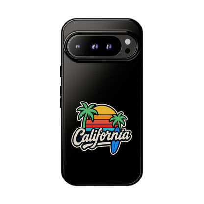 California Sunset Phone Case, Tropical Cell Phone Cover, Beach Lover Gift, Summer Vibes Accessory, Surfing Decor, Personalized Case