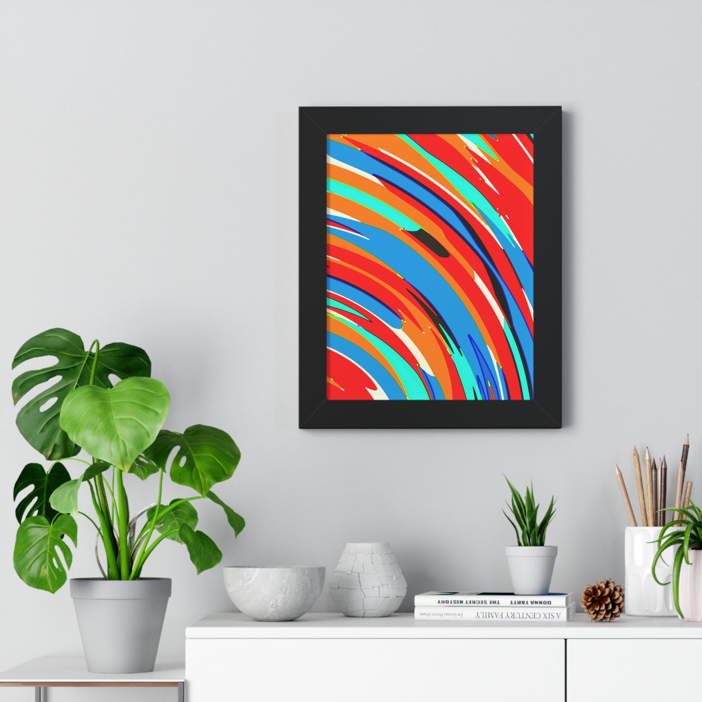 Abstract Rainbow Swirl Arc - Framed Poster