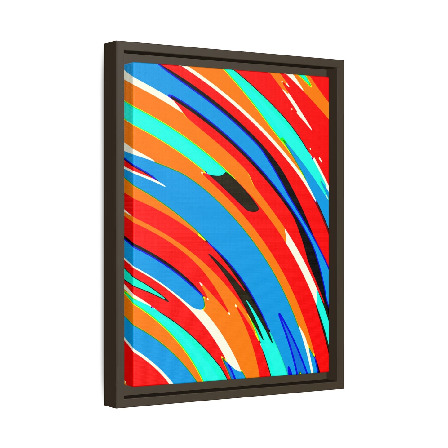 Abstract Rainbow Swirl Arc - Framed Canvas