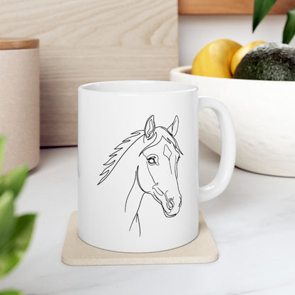 Horse Portrait Sketch - Ceramic Mug