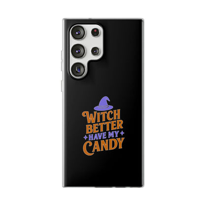 Spooky Witch Flexi Case, Halloween Phone Cover, Witch Themed Phone Case, Cute Candy Case, Trick or Treat Gift, Holiday Accessory