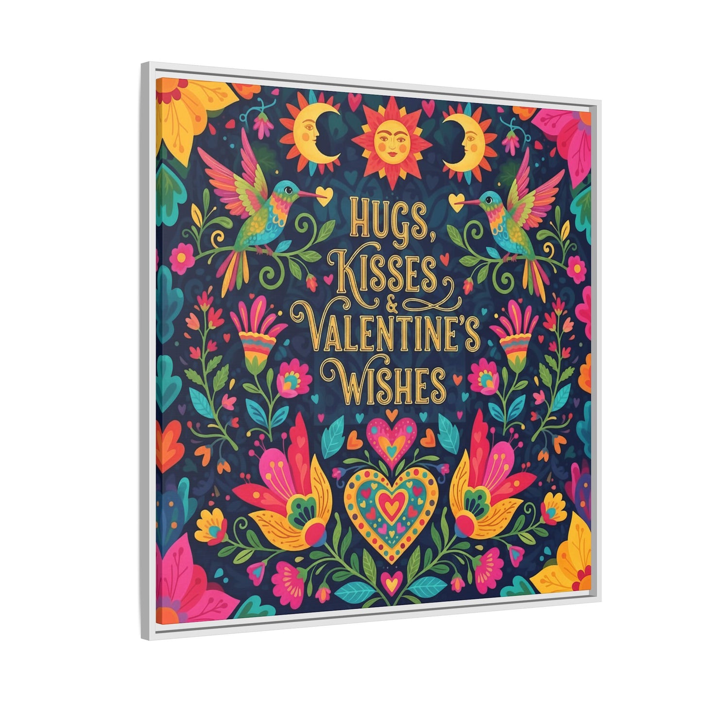 Hugs, Kisses & Valentine’s Wishes - Framed Canvas