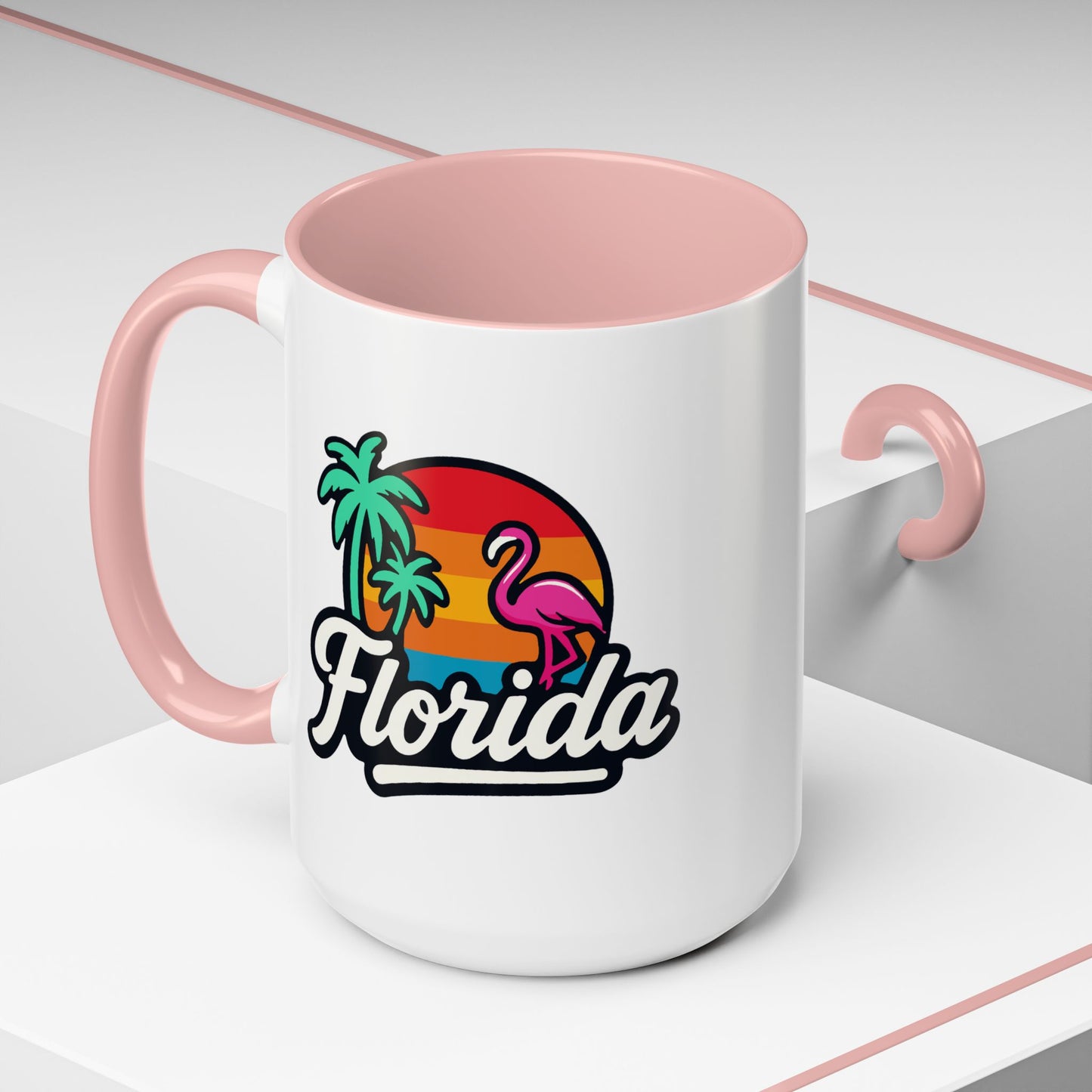 Florida Sunset Palm - Color Accent Mug