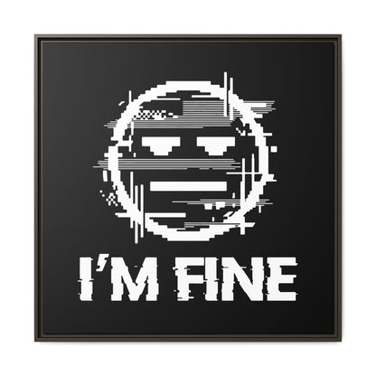 I’m Fine Glitched Smiley - Framed Canvas