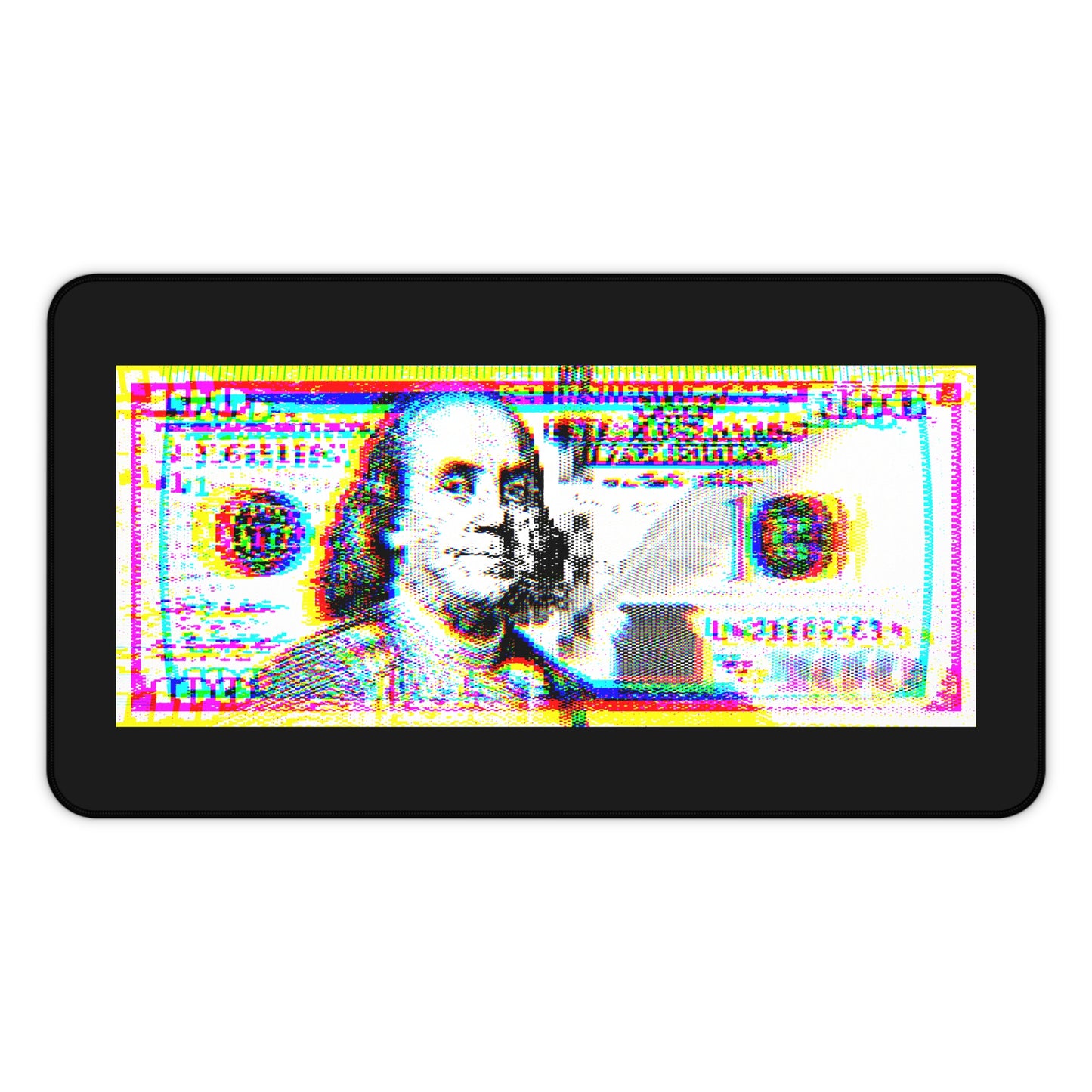 100 Dollars Bill - Neon Color Explosion - Desk Mat