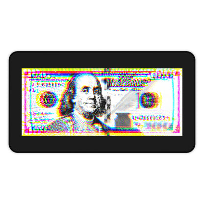 100 Dollars Bill - Neon Color Explosion - Desk Mat