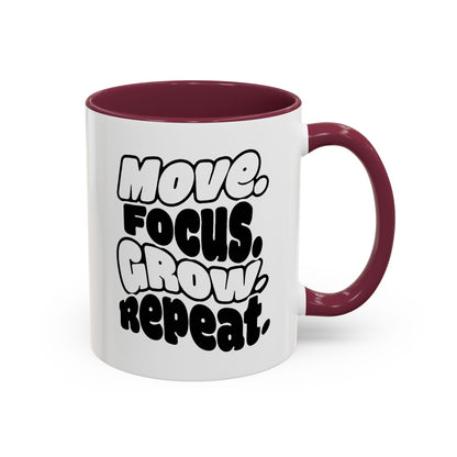 Move. Focus. Grow. Repeat. - Colorful Mug