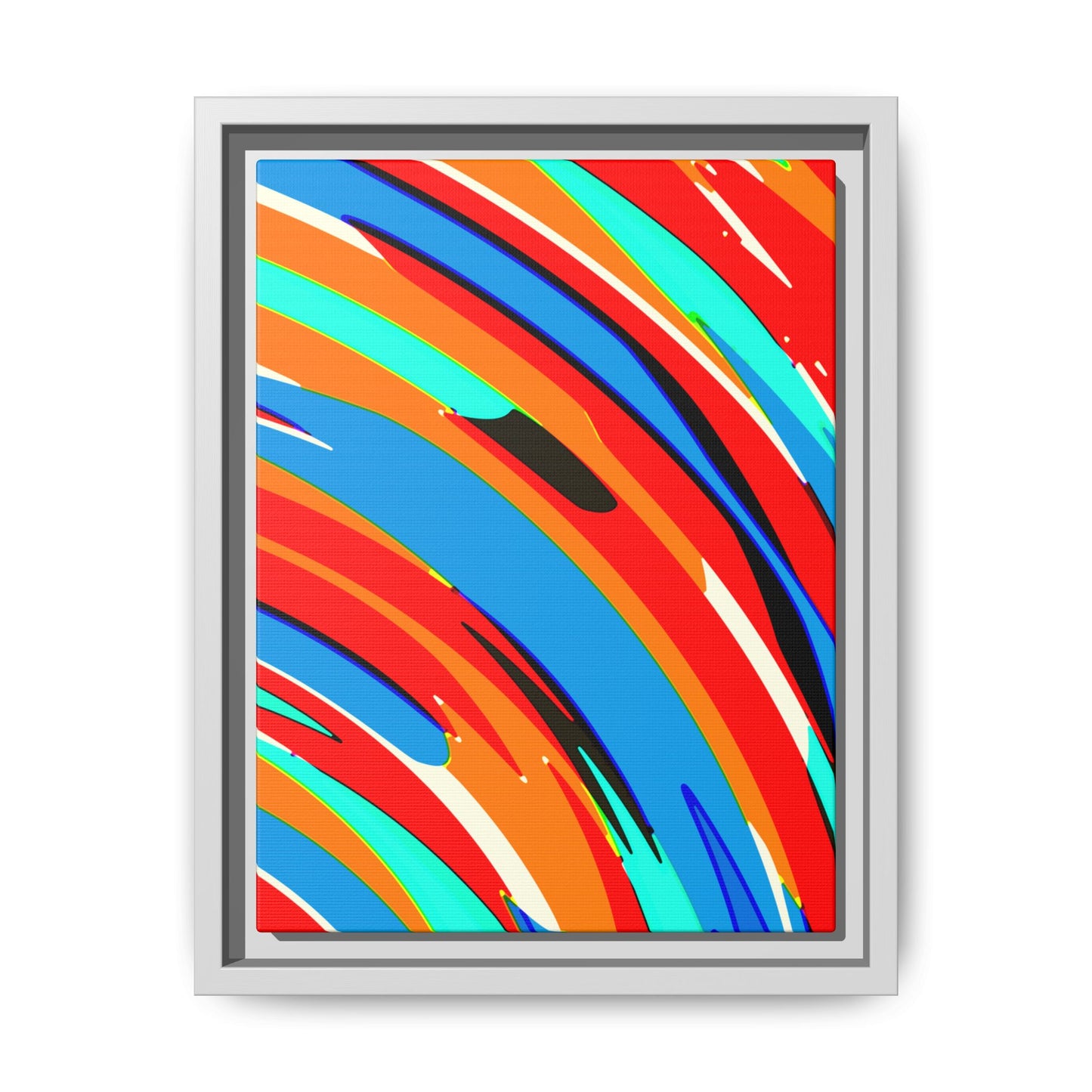 Abstract Rainbow Swirl Arc - Framed Canvas