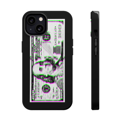 100 Dollars Bill - Green/Magenta Glitch - Magnetic Phone Case