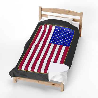New Glory American Flag (Gold Edge Edition) - Plush Blanket