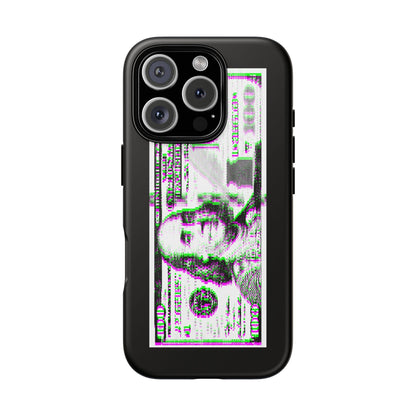 100 Dollars Bill - Green/Magenta Glitch - Phone Case