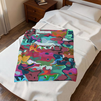 Colorful Abstract Marble - Plush Blanket