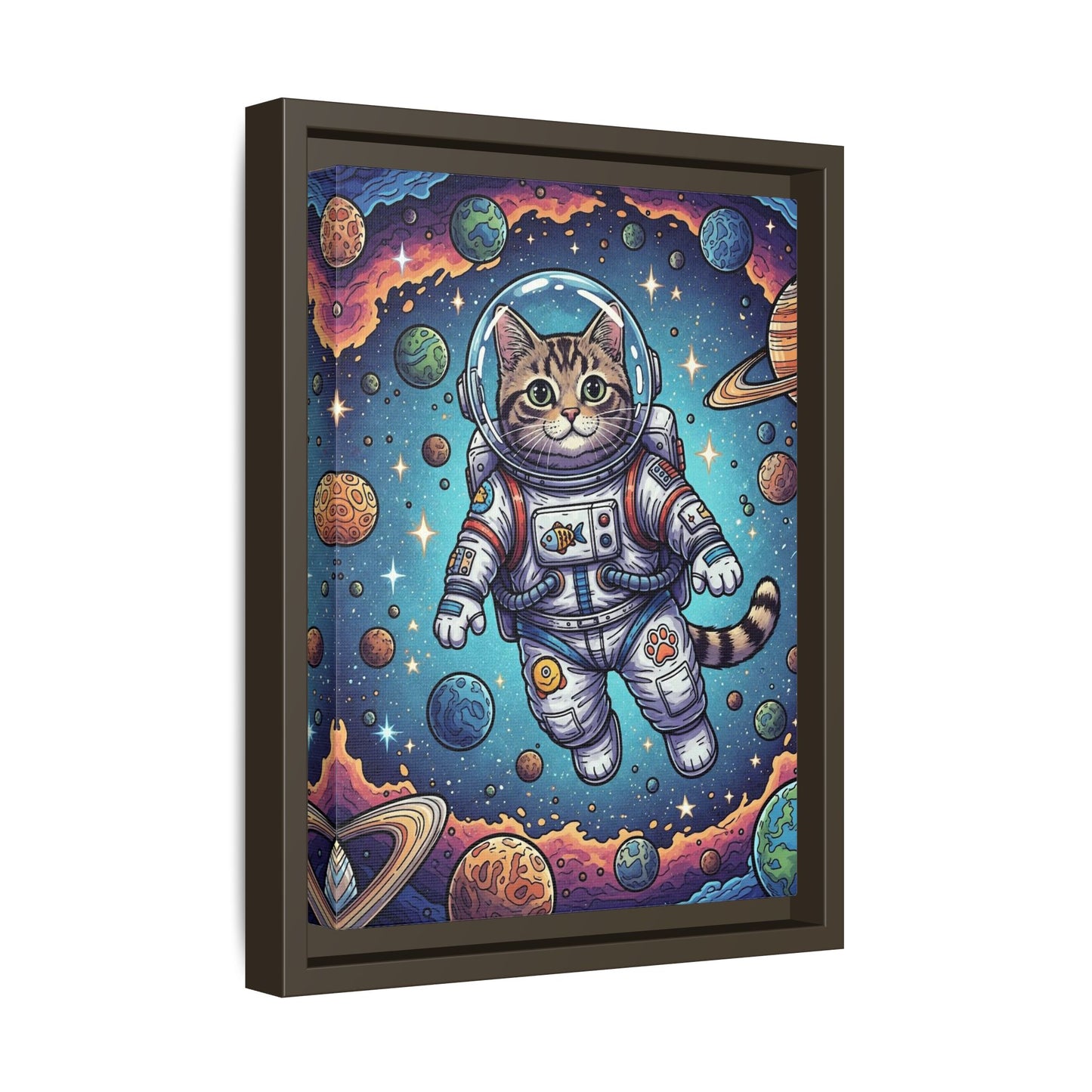 Astronaut Cat - Framed Canvas
