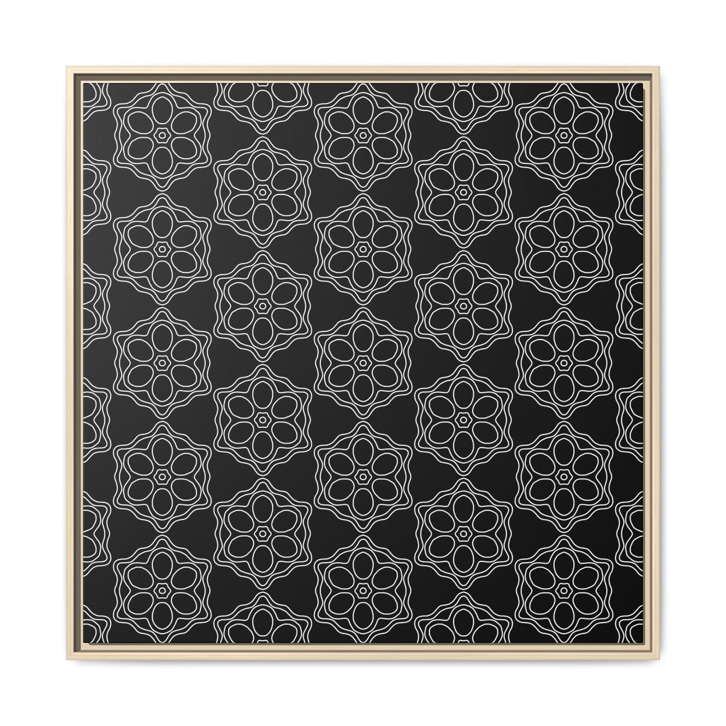 Geometric Sacred Flower - Framed Canvas