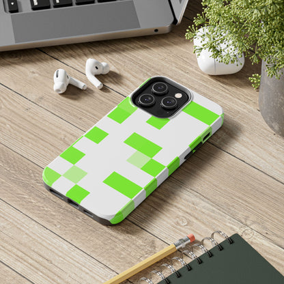 Lime Green Pixel Grid - Phone Case
