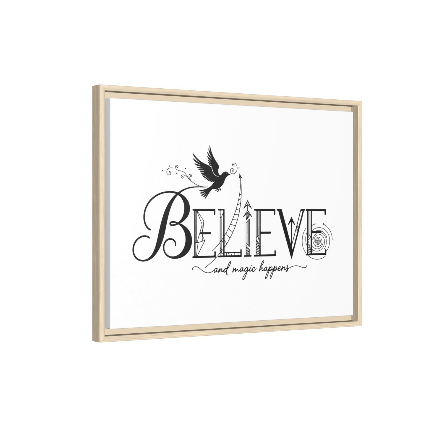 Believe and Magic Happens - Framed Canvas