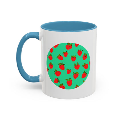 Strawberry Pattern - Color Accent Mug