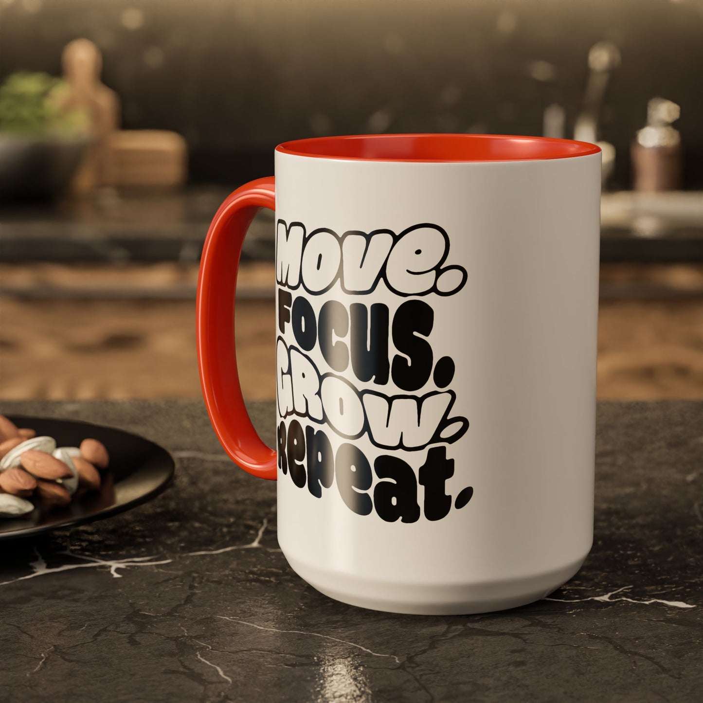 Move. Focus. Grow. Repeat. - Colorful Mug