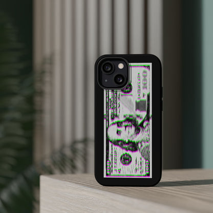 100 Dollars Bill - Green/Magenta Glitch - Magnetic Phone Case