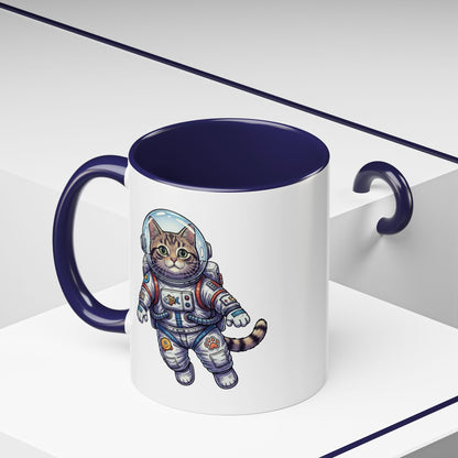 Astronaut Cat - Color Accent Mug