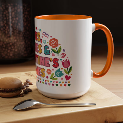 Hugs, Kisses & Valentine’s Wishes - Color Accent Mug