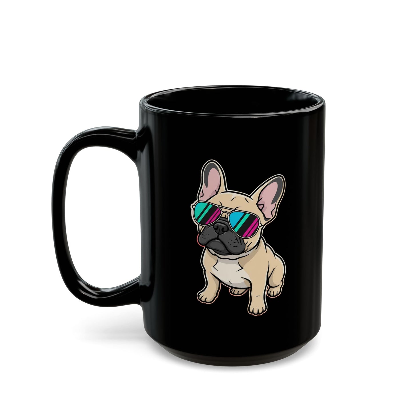 French Bulldog with Sunglasses - Black Mug