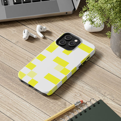 Yellow Pixel Grid -  Phone Case
