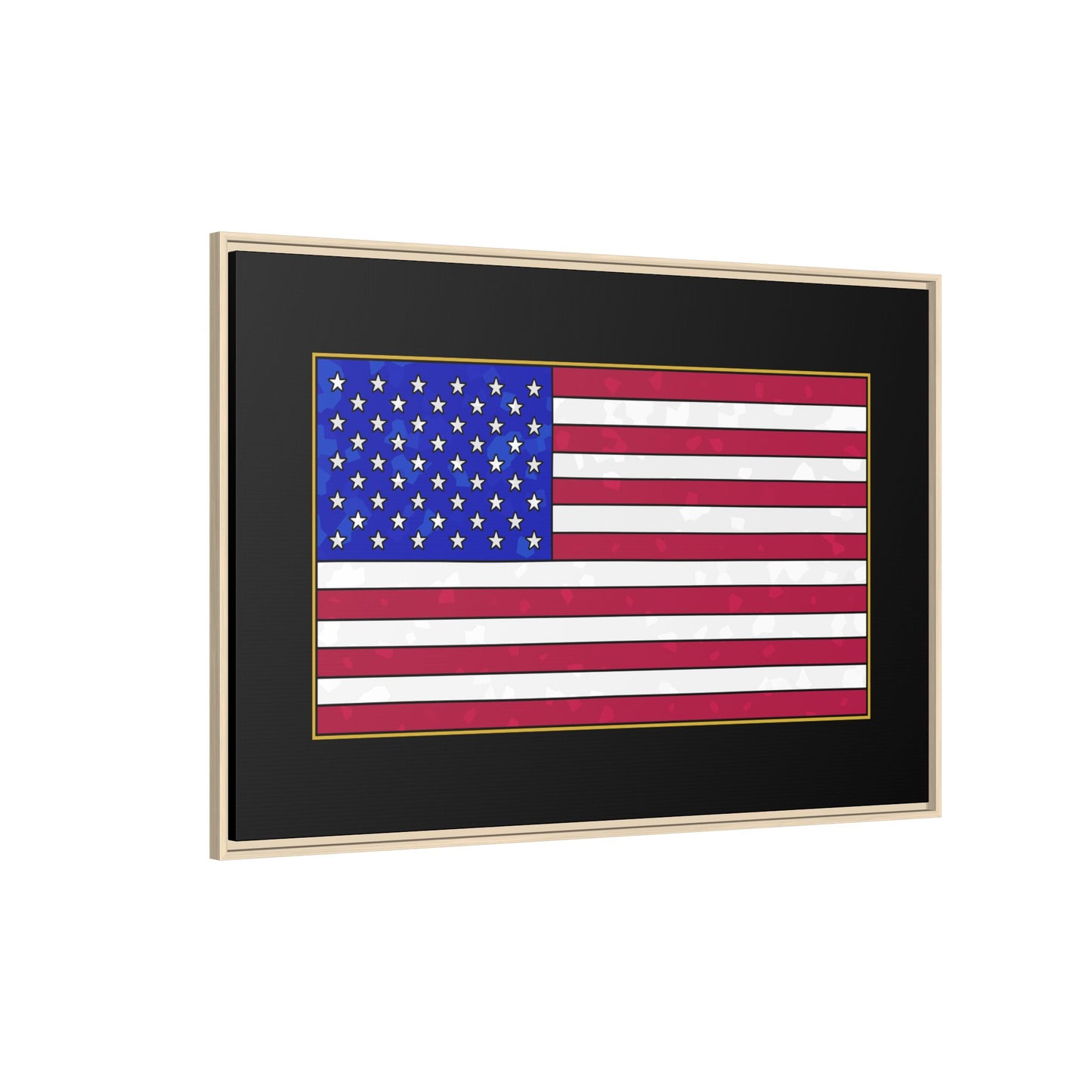 New Glory American Flag (Gold Edge Edition) - Framed Canvas