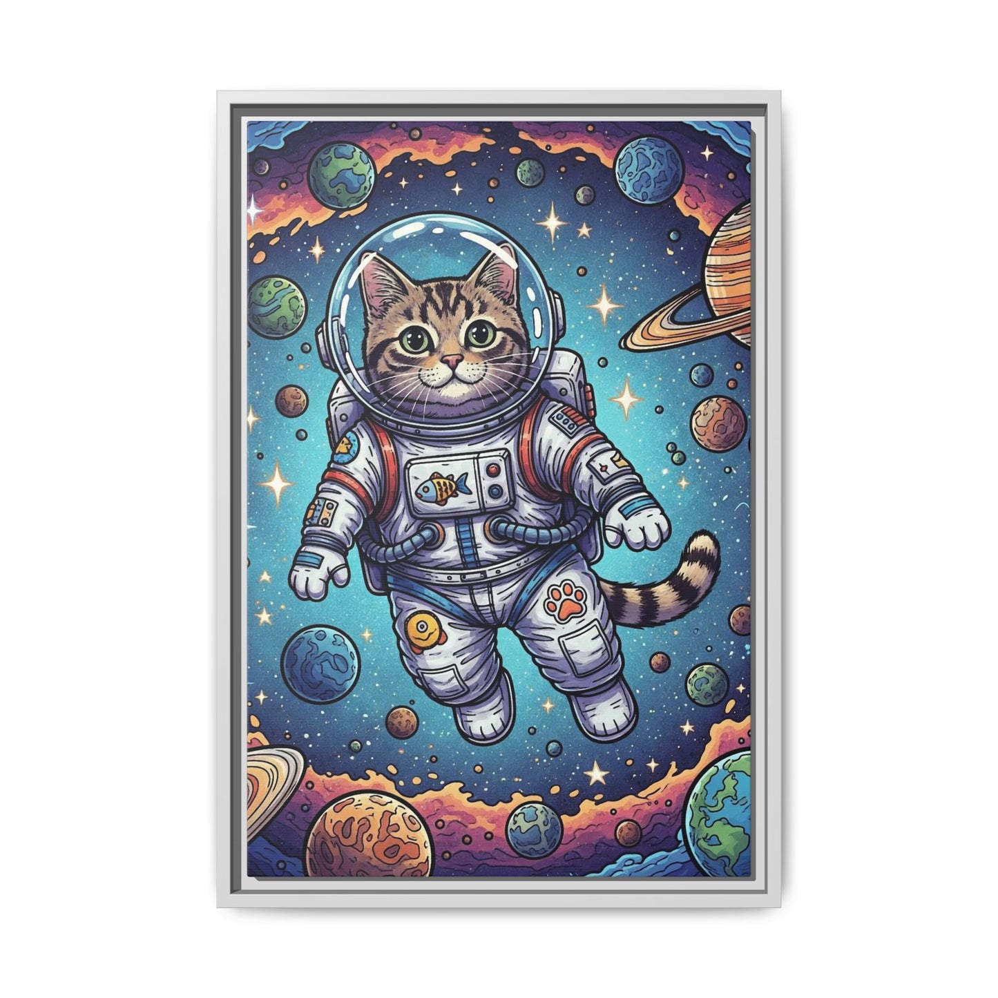 Astronaut Cat - Framed Canvas