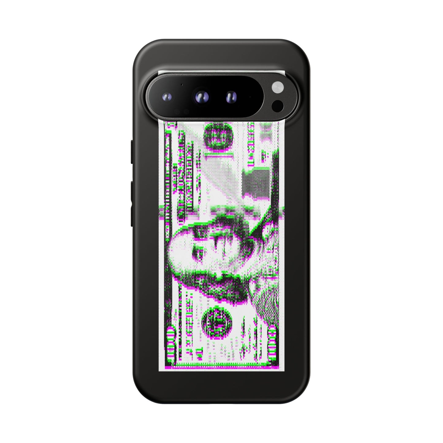 100 Dollars Bill - Green/Magenta Glitch - Phone Case