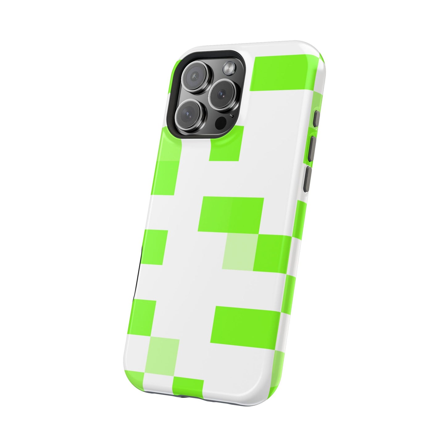 Lime Green Pixel Grid - Magnetic Phone Case
