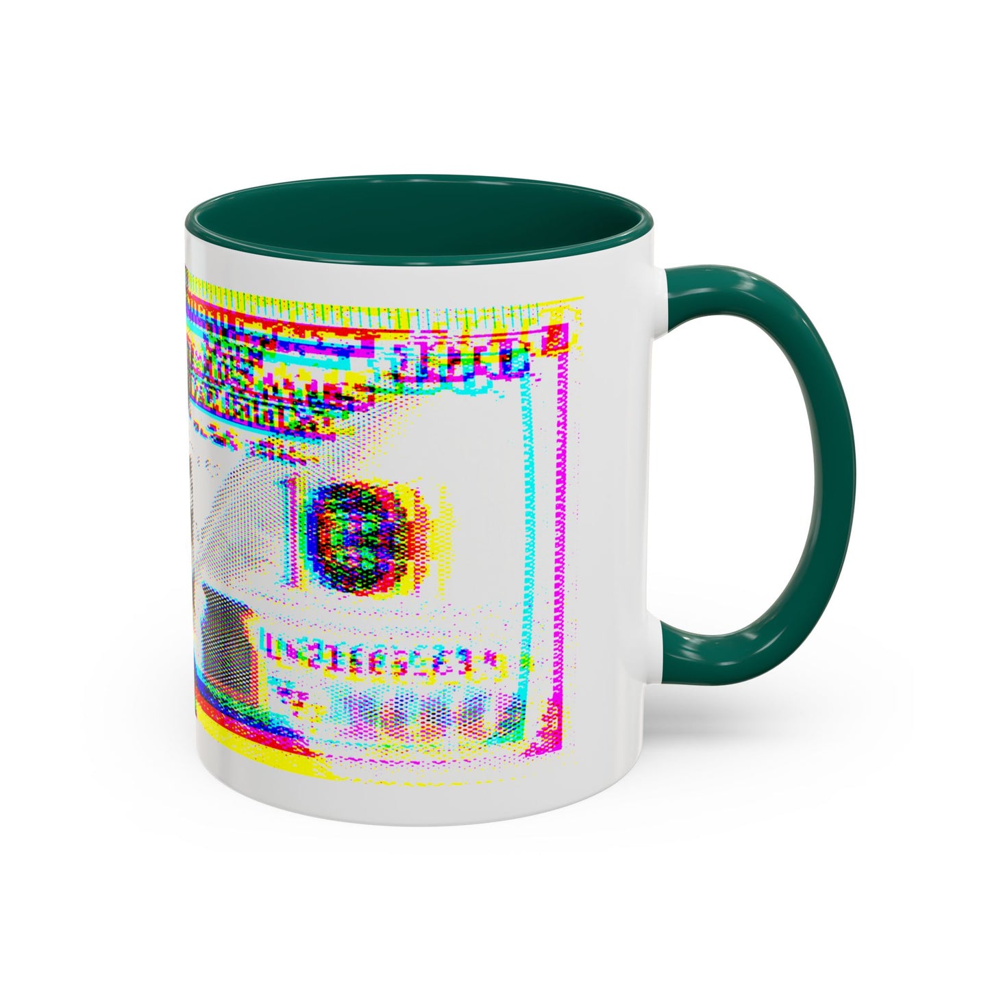 100 Dollars Bill - Neon Color Explosion - Color Accent Mug